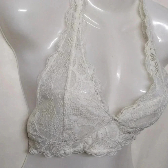 Signature8 Halter Bralette White Lace New Small - Picture 2 of 7